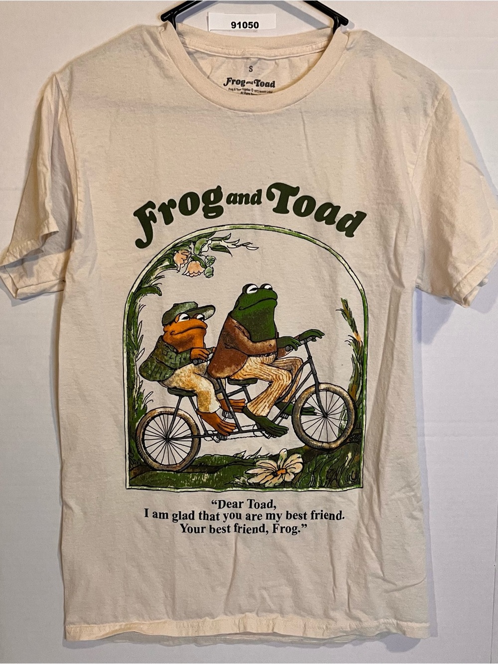Frog and Toad Graphic Tee - Cream with Green Print